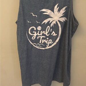 Calvin Klein Navy Muscle Tee with Palm Graphic